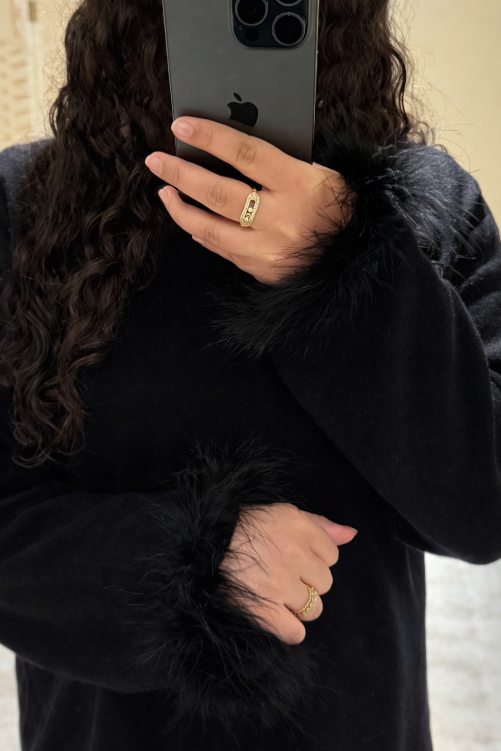 Ensemble manche fourrure