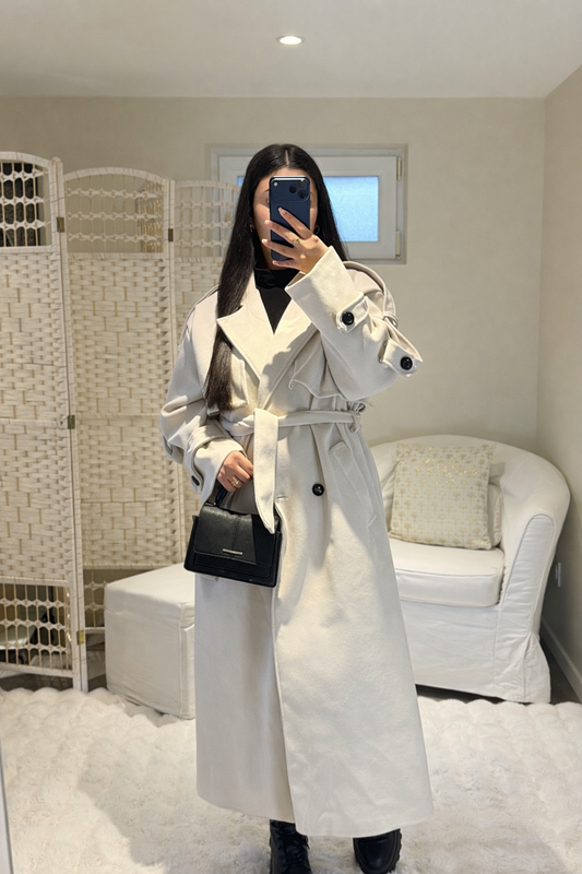 Manteau long Crème