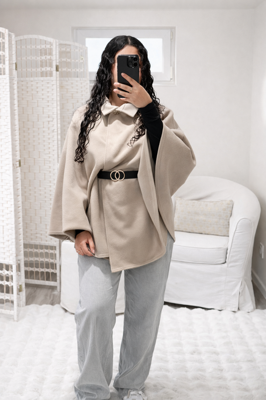 Cape avec ceinture nude